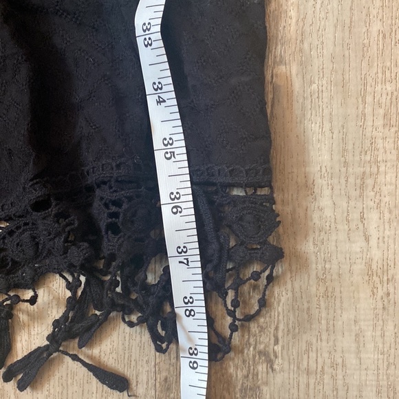 Chelsea & Violet Black Crochet Tassle Dress Large - Picture 5 of 7